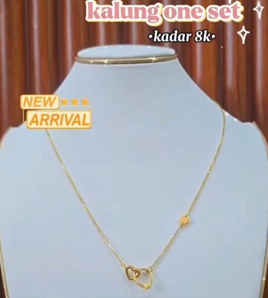 Kalung One Set Hati dan Cincin