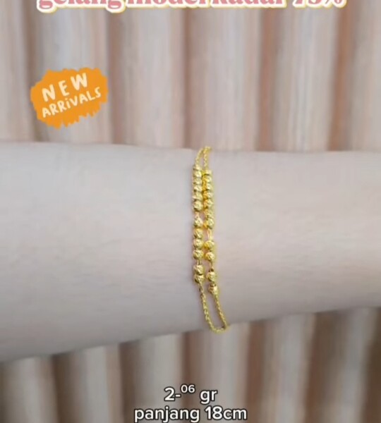 Gelang biji lada kadar 75%