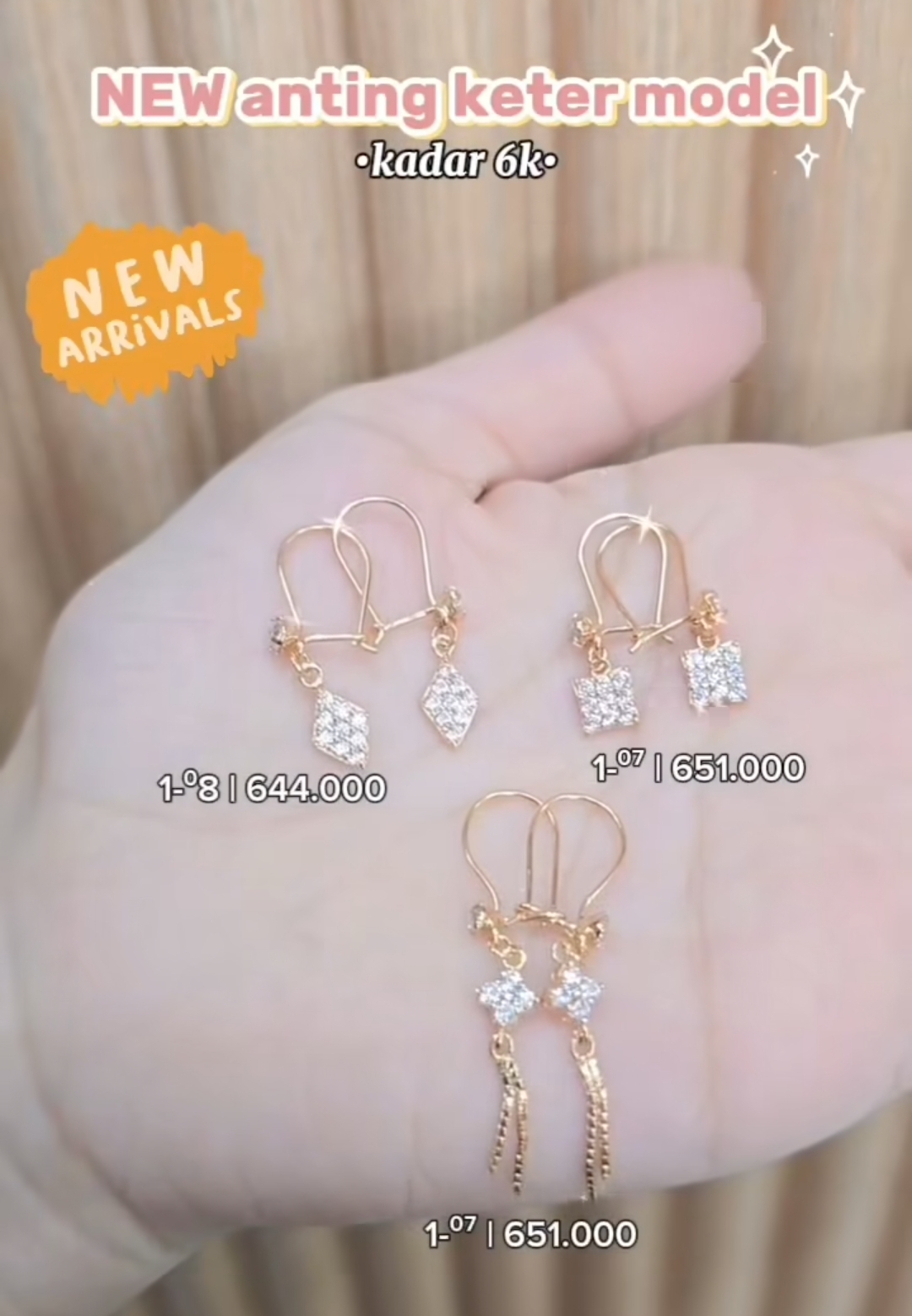 Anting Keter Rose Gold 6k