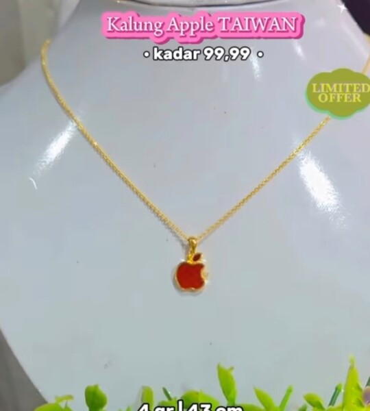 Golden Apple Bite Necklace 99%