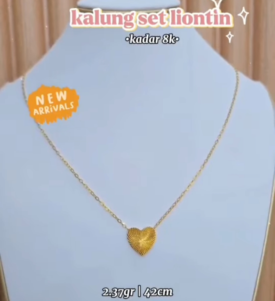 Kalung Set Liontin Hati