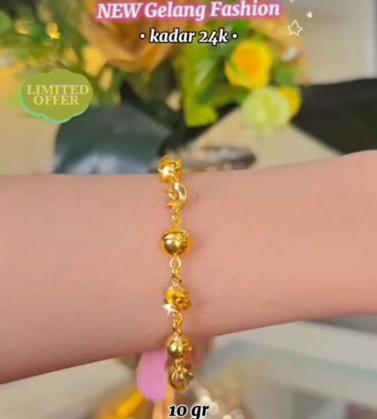 Gelang Golden Luna Drop 24k