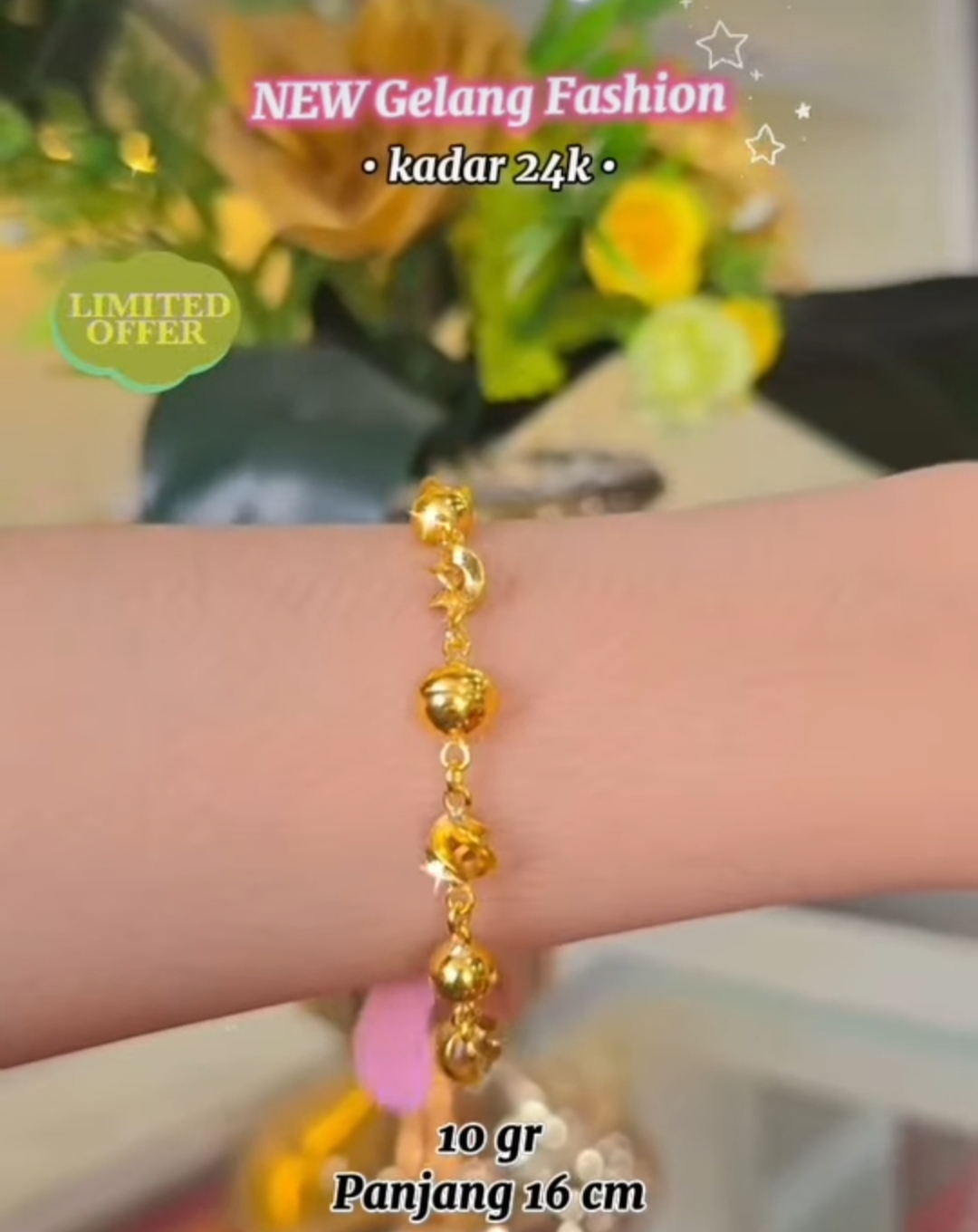 Gelang Golden Luna Drop 24k